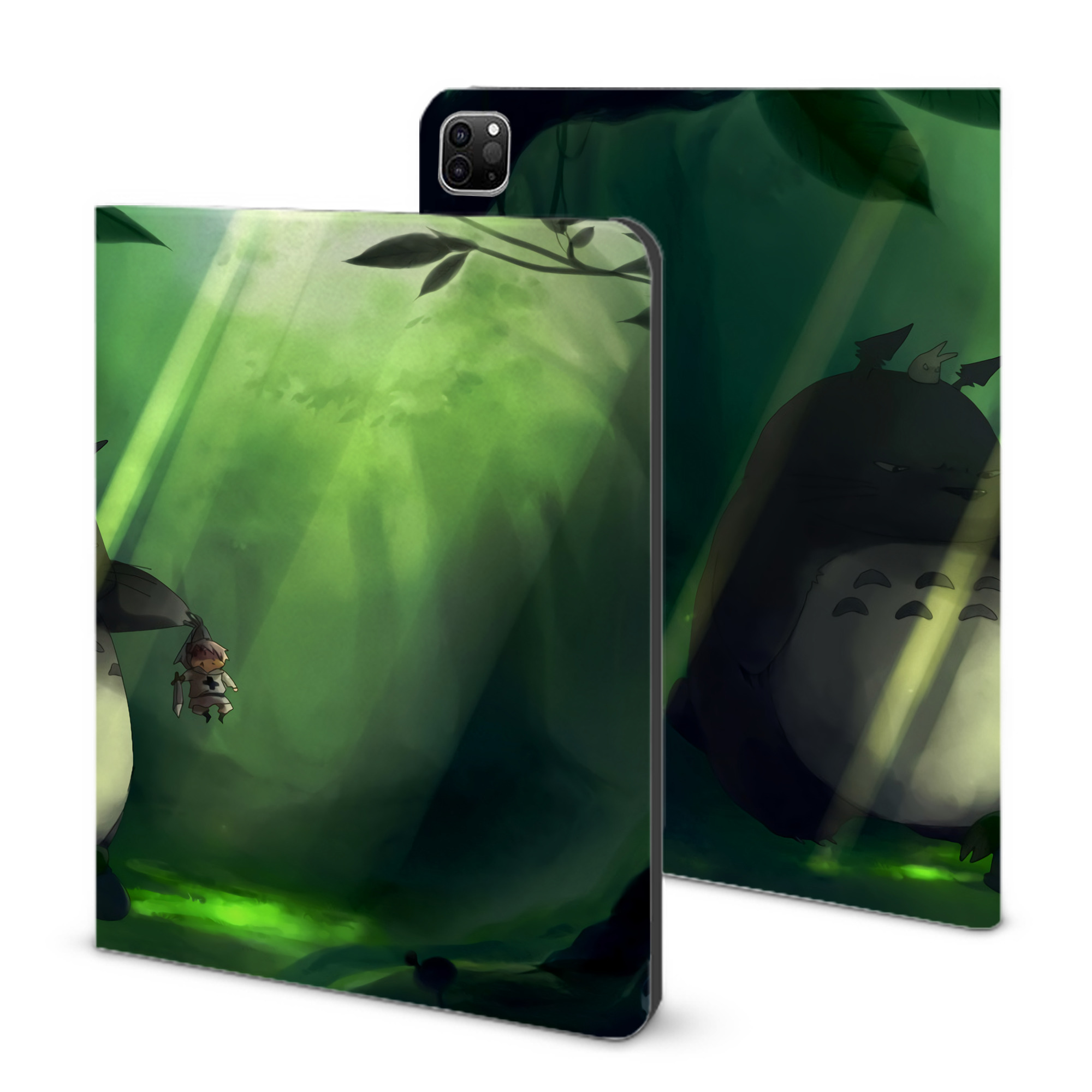 （画像用） となりのトトロ 草壁メイ 草壁サツキ My Neighbor Totoro Satsuki Kusakabe Mei Kusakabe IPad ケース ブック型 PUレザー TPU 耐衝撃 軽量 薄型 ペン収納なし 全面保護 IPad 各モデル対応